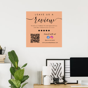 Leave Us A Review Facebook Instagram Logo Qr Code Poster