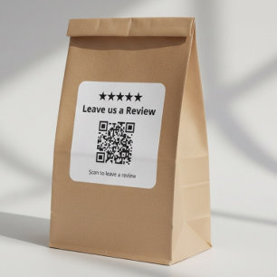 Leave Us a Review QR Code   Customer Review  Square Sticker