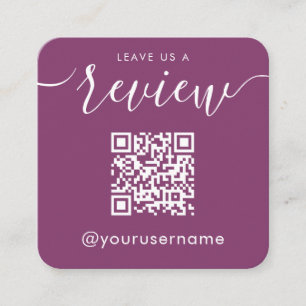 Leave Us A Review QR Code Instagram Hashtag Square Business Card