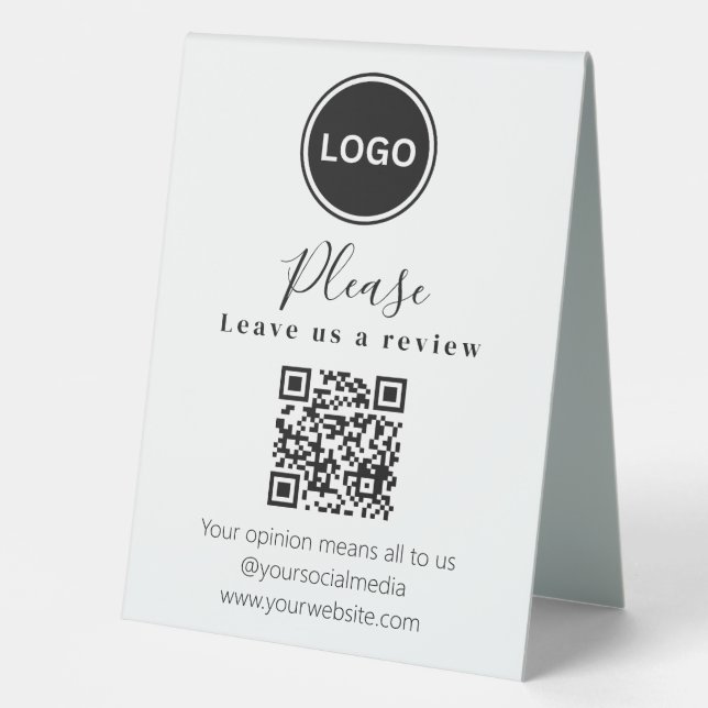 Leave us a review | QR code Modern Business Card (Front)