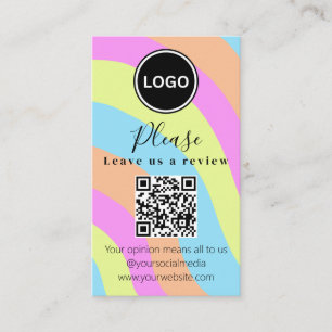 Leave us a review QR code Modern Business Card