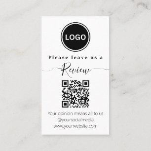 Leave us a review QR code Modern Business Card