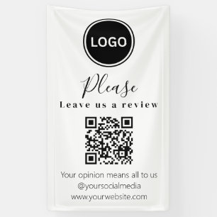 Leave us a review   QR code Modern Business Card Banner
