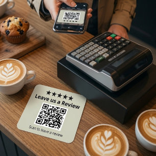 Leave Us a Review QR Code Sticker Personalised