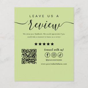 Leave Us A Review Social Media Logo Lime Green Flyer