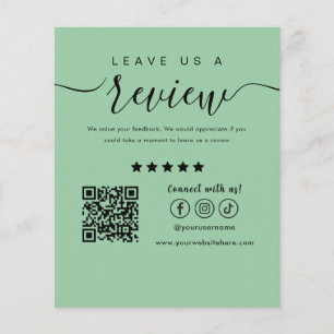 Leave Us A Review Social Media Logo Mint Green Flyer