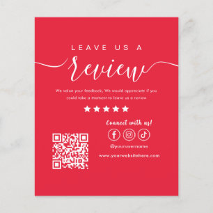 Leave Us A Review Social Media Logo Trendy Red Flyer