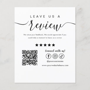 Leave Us A Review Social Media Logo Trendy White Flyer