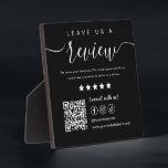 Leave Us A Review Social Media Qr Code Logo Black Plaque<br><div class="desc">Leave Us A Review Social Media Qr Code Logo Black</div>