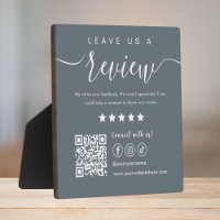 Leave Us A Review Social Media Qr Code Logo Navy