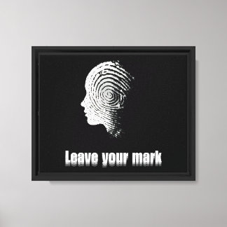 Leave Your Mark Fingerprint Profile Art Canvas Print
