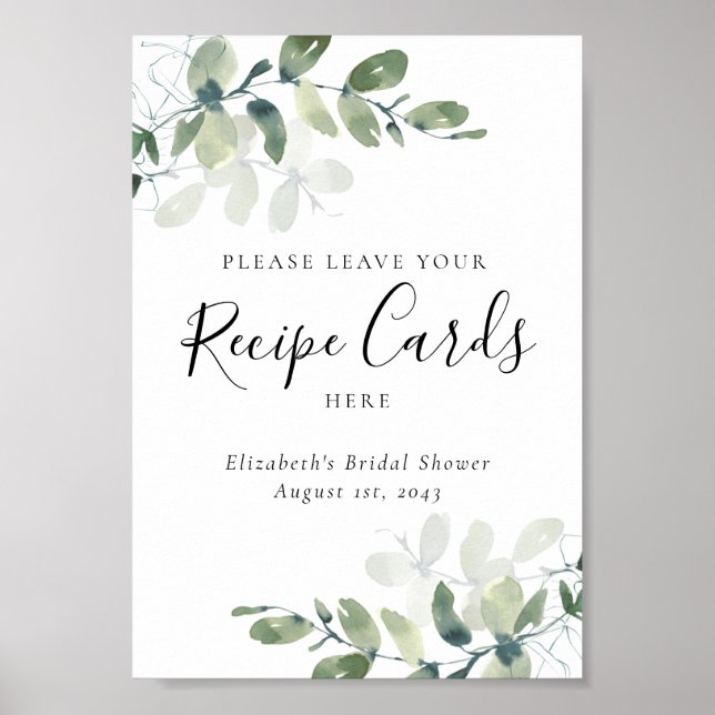 Leave Your Recipe Cards Here Sign (Front)