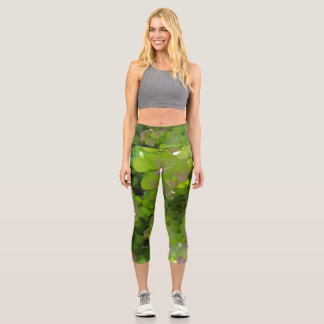 "Leaved Abyss" Capri Leggings