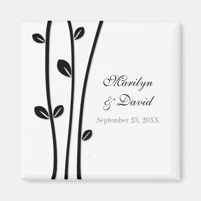 Leaved Black Branches Magnet (Front)