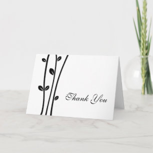 Leaved Black Branches Thank You Card