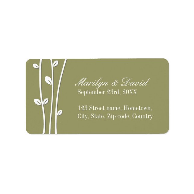 Leaved White Branches Label (Front)