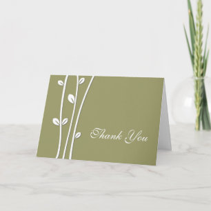 Leaved White Branches Thank You Card
