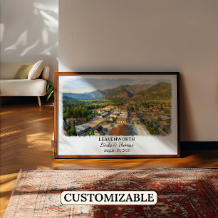Leavenworth Washington Poster, Watercolor, Custom Poster