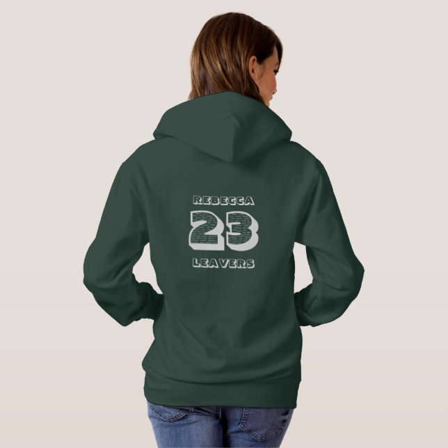 Leavers 2023 White Theme Women's  Hoodie (Back Full)