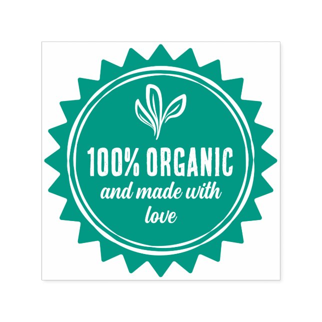 Leaves 100% Organic Made With Love Product Self-inking Stamp (Design)
