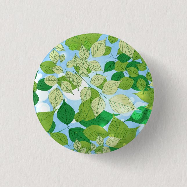 Leaves 3 Cm Round Badge (Front)