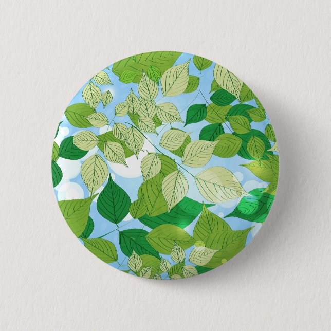 Leaves 6 Cm Round Badge (Front)