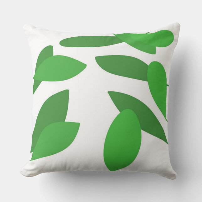 leaves abstract art cushion (Front)