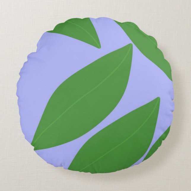 leaves abstract art round cushion (Front)