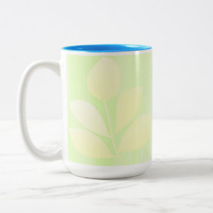 leaves abstract art Two-Tone coffee mug