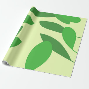 leaves abstract art wrapping paper