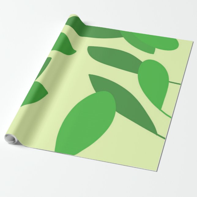 leaves abstract art wrapping paper (Unrolled)