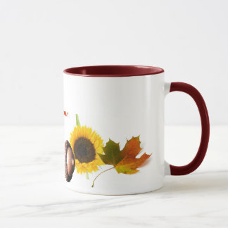 Leaves, Acorns, and Sunflowers Mug
