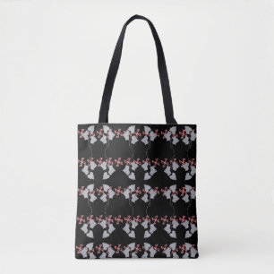 Leaves And Asterisks Black Tote Bag