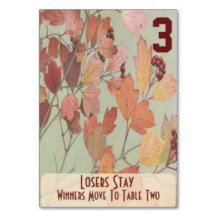 Leaves and Berries Bunco #3 Table Number