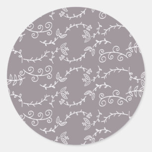 leaves and berries classic round sticker