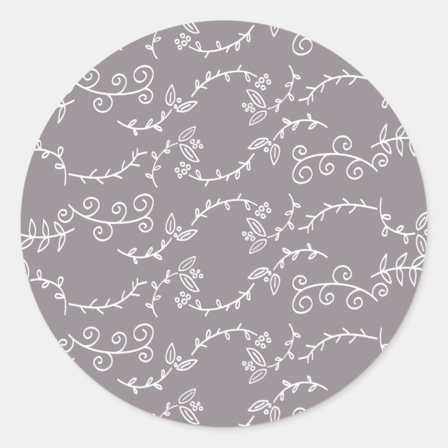 leaves and berries classic round sticker (Front)