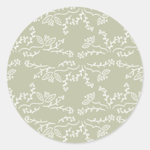 leaves and berries classic round sticker