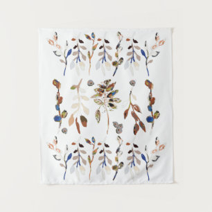 Leaves And Berries Elegant Floral Tapestry