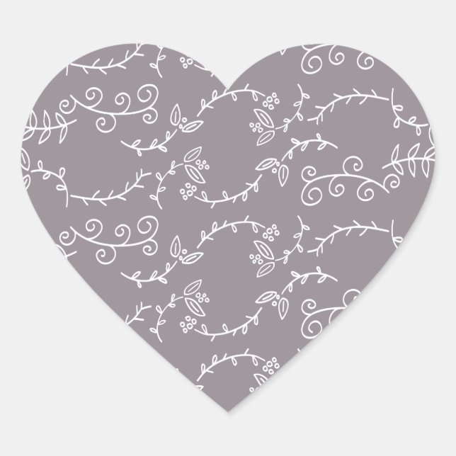 leaves and berries heart sticker (Front)