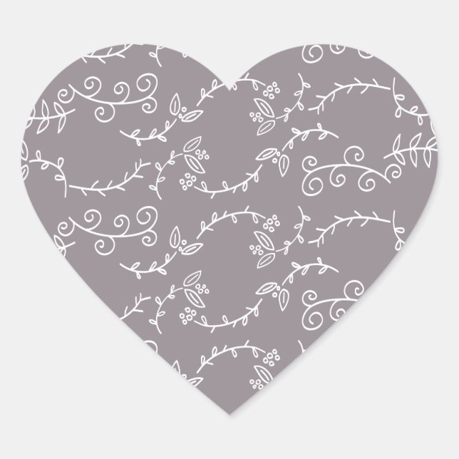 leaves and berries heart sticker (Front)