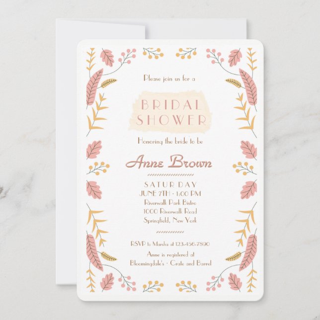 Leaves and Berries Invitation (Front)