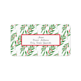 Leaves and Berries Pattern Label