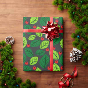 "Leaves and Berries" Pattern Wrapping Paper