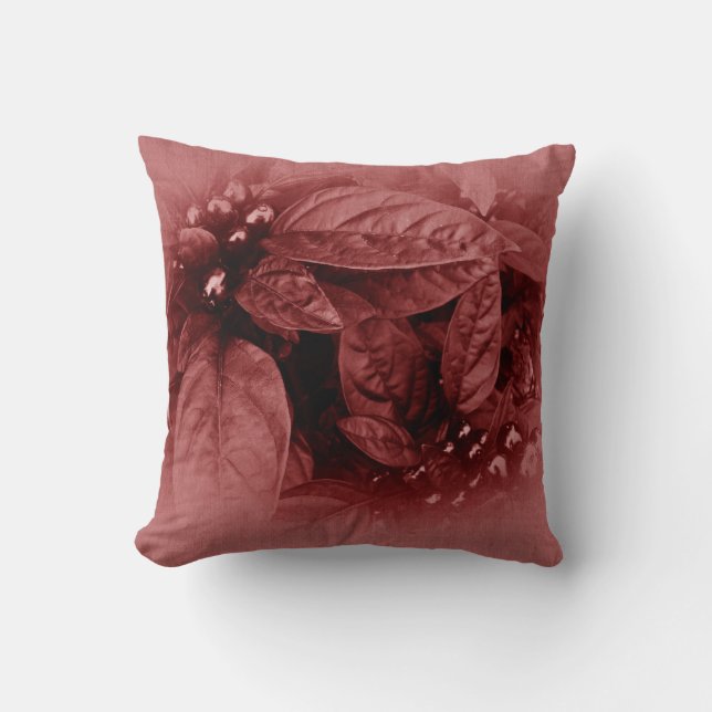 Leaves and Berries - Ruby Cushion (Front)