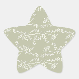leaves and berries star sticker