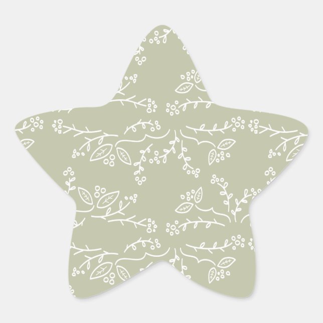 leaves and berries star sticker (Front)