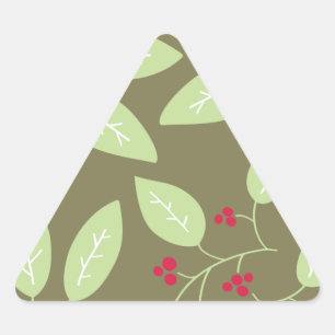leaves and berries triangle sticker