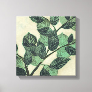 Leaves and Branches on Cream Background Canvas Print