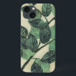 Leaves and Branches on Cream Background iPhone 13 Case<br><div class="desc">Vibrant green leaves and branches rest on a cream background in this print by Jennifer Goldberger. As the season change the colours on these leaves stay the same,  bringing a little consistency into your life.</div>
