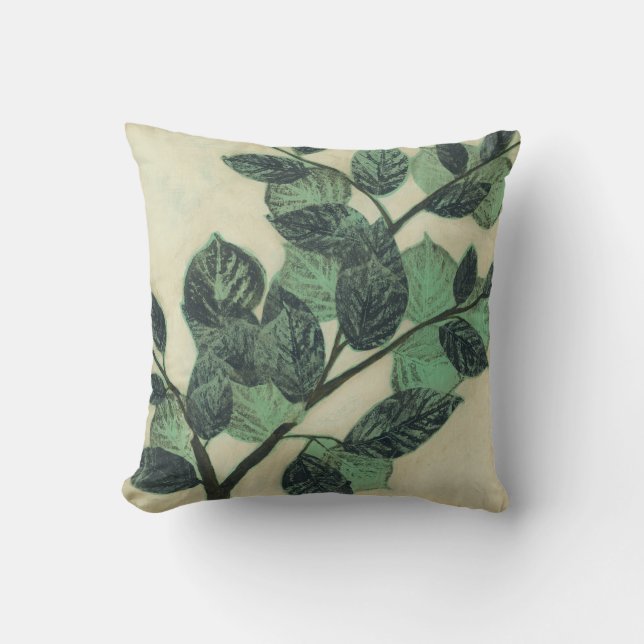 Leaves and Branches on Cream Background Cushion (Front)